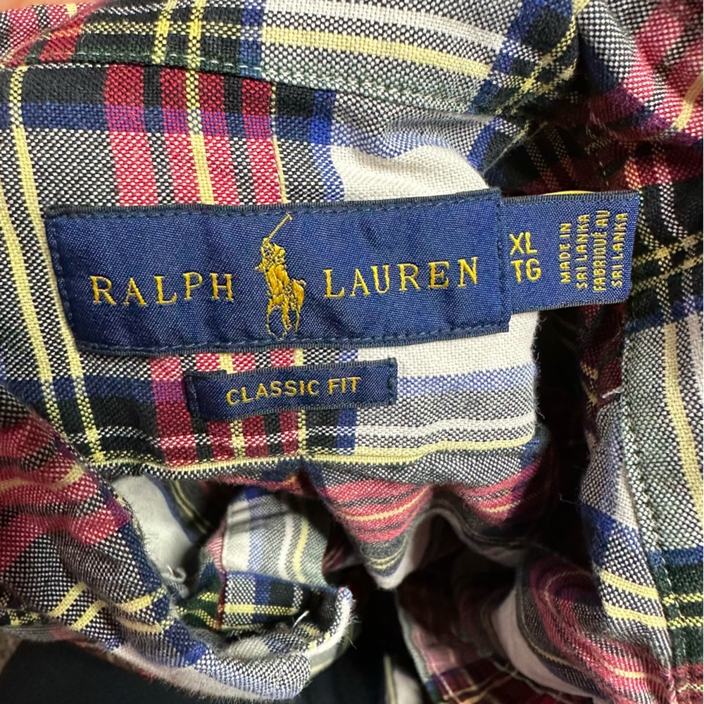 Ralph Lauren Red and Green Plaid Casual Button Down Shirt - Picture 2 of 2